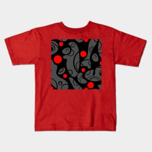Whale Sonics Grey and Red on Black Kids T-Shirt